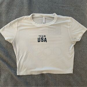 Skims Team USA Olympic cropped ribbed tee